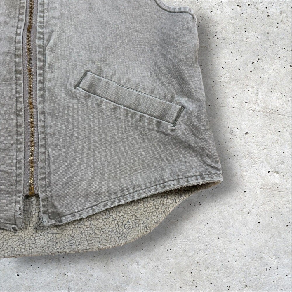 Vintage Carhartt V13 DES Sherpa Lined Canvas Vest Mens Medium Distressed Faded - Picture 6 of 10